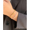 Fine Jewelrt 925 Sterling Silver 18K Gold Plated Bracelet Niche Design Geometric Line Vine Weave Versatile Bracelet for Women