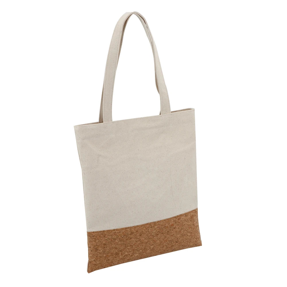 Promotional Fashion Eco Friendly Ladies Canvas Cork Bag Canvas Tote Bag Cork Fabric Bag Custom for Women LOGO