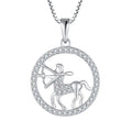 American and European Silver 12 Zodiac Necklace Pisces Charming Pendant Classic Fancy Sagittarius Necklace for Men and Women