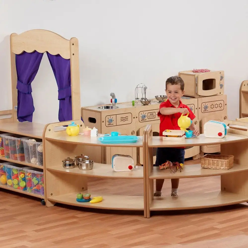 Modern Design Kids Wood Toy Organizer Storage Rack Stand Montessori Wooden Furniture for Preschool and Kindergarten