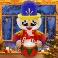 Ourwarm Christmas Inflatable Yard Decoration Window Nutcracker White Man with Light Christmas Inflatable