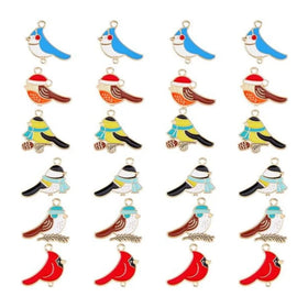 Cute Enamel Bird Animal Charms Alloy Enamel Pendants for Jewelry Making