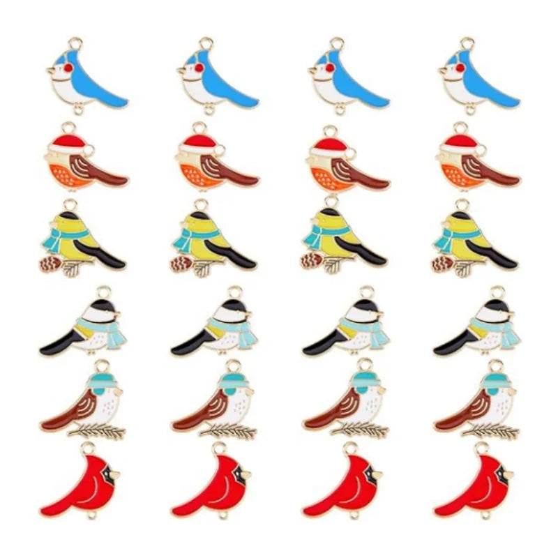 Cute Enamel Bird Animal Charms Alloy Enamel Pendants for Jewelry Making