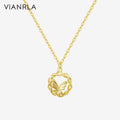 VIANRLA 925 Sterling Silver Butterfly  Rope 18k Gold Fashion Chain Chunky Pendant Chain Necklace  for Women