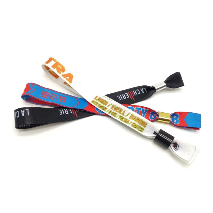 Customized WENXUAN Eco-Friendly Handmade Woven Wristbands for Festival Promotional Gifts with Embossing Printing