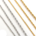 Wholesale Gold Plated Necklace Stainless Steel Twist Rope Chains Women 3mm 4mm 5mm 45cm 50cm 55cm 60cm 65cm Gold/Silver Color