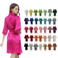 Wholesale Plus Size Luxury Wedding Bride Bridesmaids Silk Satin Kimono Robe Dresses Women Morning Gown for Marriage Bridal Party