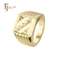 FJ Fallon Fashion Jewelry Men's Rings Plated in 14K Gold Brass Based