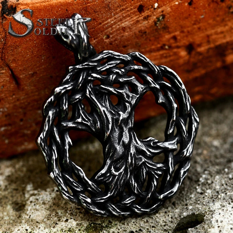 SS8-1241P New Design Stainless Steel Viking Tree of Life Pendant Tree Root Pendant for Men Fashion Jewelry