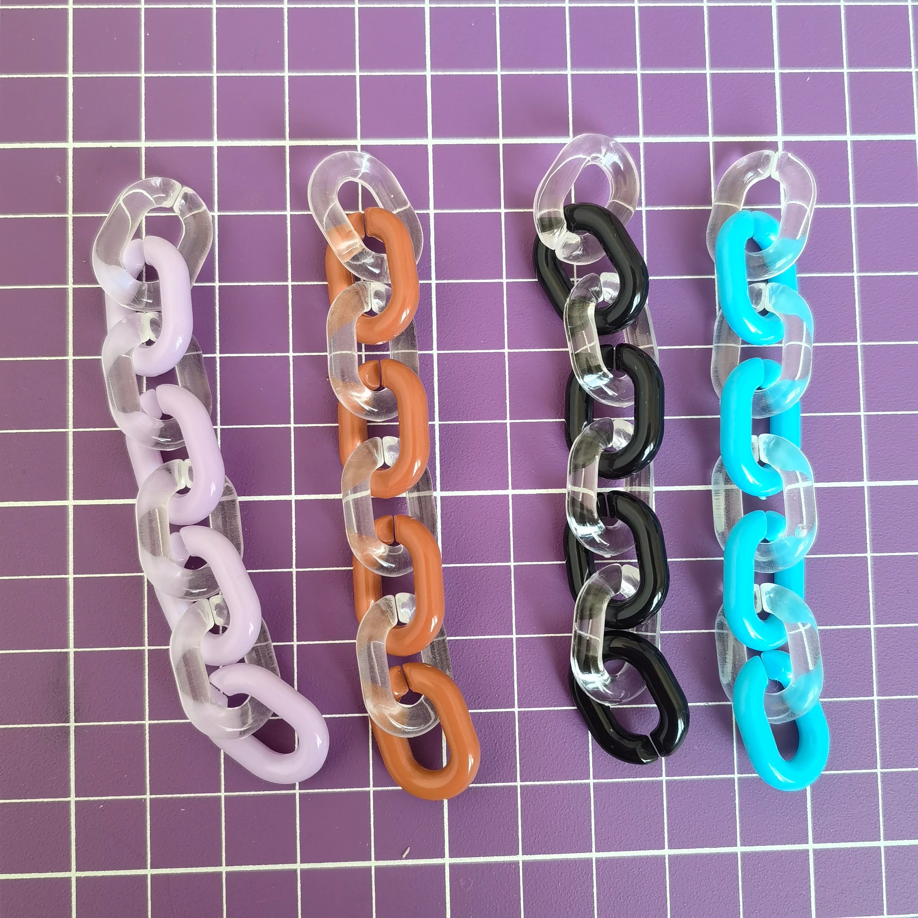100pcs Acrylic Colorful U-shaped Opening Ring Macarons Plastic Assembled Chain Backpack Chain DIY Earring Accessories
