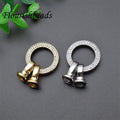 Jewelry Accessories Gold Rhodium Plated CZ Pave Big Size Round Clasp for Necklace