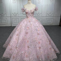 2023 New Pink Princess Flower Off Shoulder Quinceanera Evening Dresses Jancember 6571