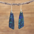 Boho Gold Geometric Gemstone Jasper Dangle Hook Stud Earrings for Women Girl Lady Natural Stone Ethnic Jewelry Gift Wholesale