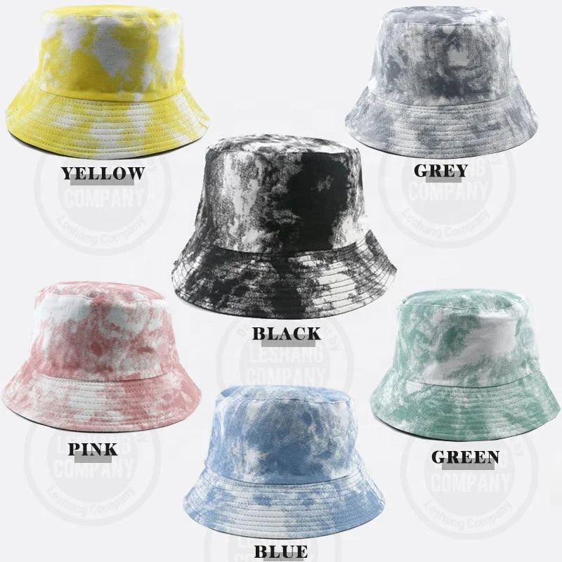 Wholesale Fashion Designed Bows Velour Denim Bucket Hat Tie Dye Reversible Black Blank Popular for Winter