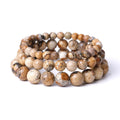 Trendy Picture Jasper Stone Beaded Bracelets Ethnic Natural Stone Elastic String Strand Bracelet for Women Boho Handmade Jewelry