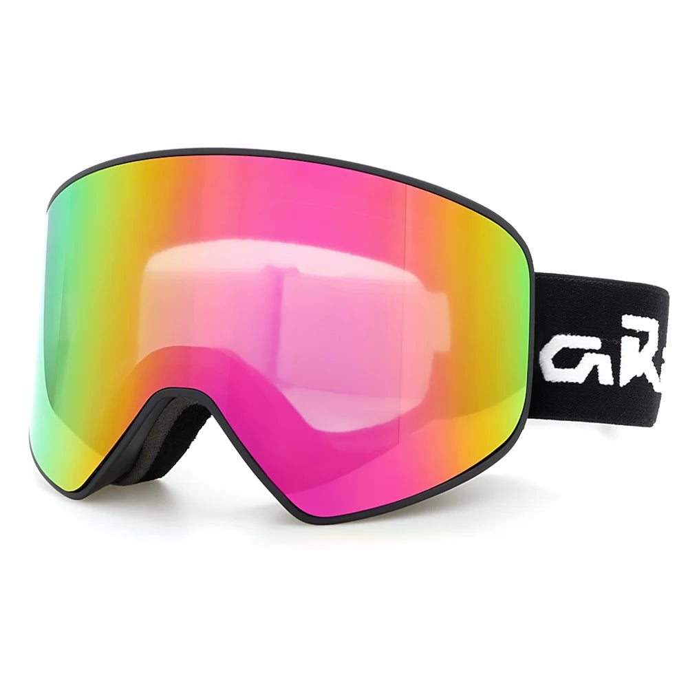 Yijia Optical Dual Anti Fog Magnetic Ski Goggles with Frame UV400 Polarized Ski Goggles Sports Eyewear for Snowboarding Skiing