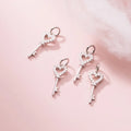 16*7mm 925 Sterling Silver Key to My Heart CZ Pendant Charm for Jewelry Making Supplies