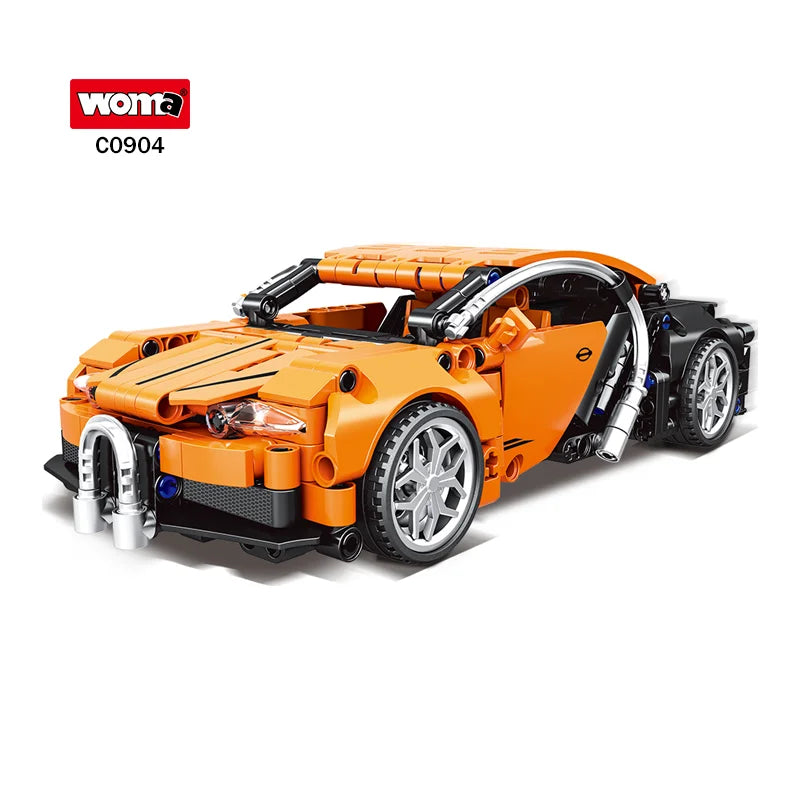 WOMA TOY C0904 Technique Mini Brick Small Plastic ABS Building Block Pull Back Sports Car Toy Set for Boy