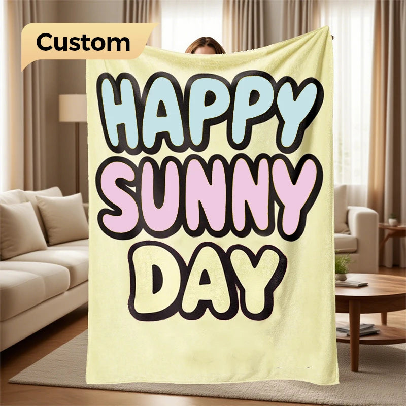 Hot Selling Reversible Customized Size One Side Printing Soft Coral Fleece Throw Blanket Customizable Pattern for Sofa Bed