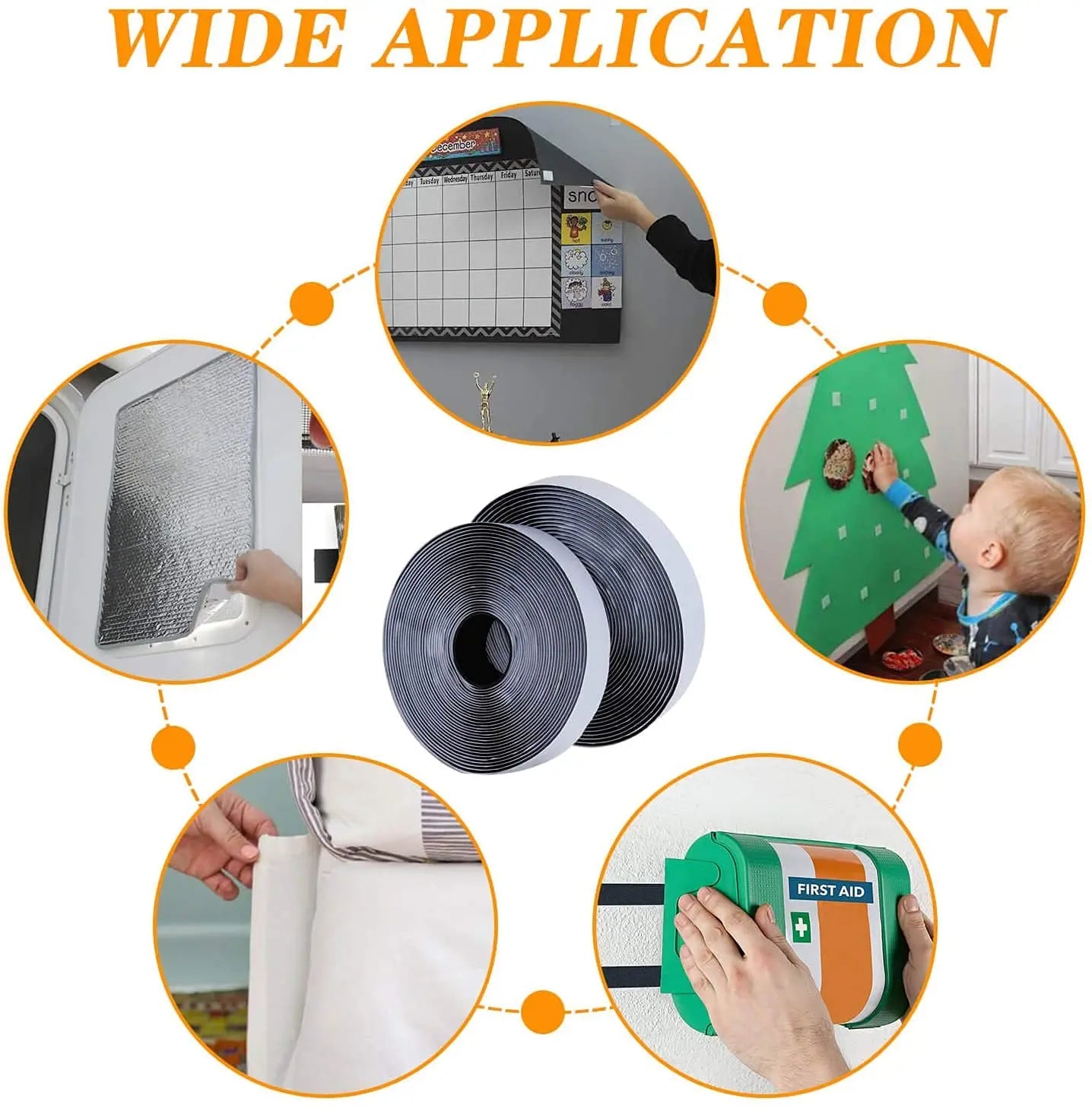 Strong Sticky Quick Easy Use Eco-Friendly Heat Resistant Self Adhesives Hook and Loop Tape Customize Size or Color
