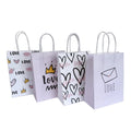 KUAIMA 16*8*22cm Recycled Kraft Valentine Gift Bags with Handle Custom Sizes for Flowers/Chocolate MOQ 500pcs