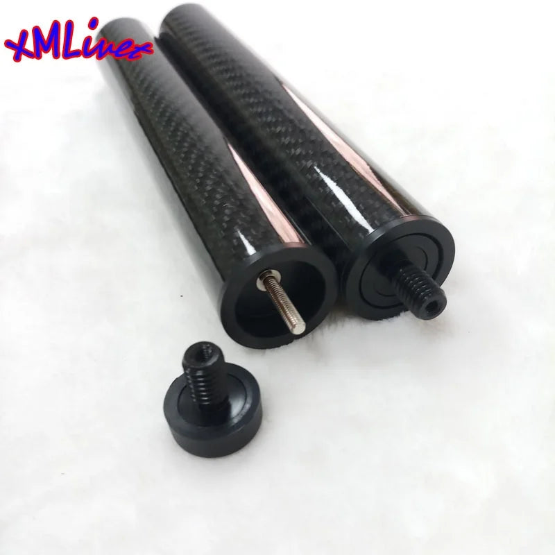 Xmlivet 8inch Black Carbon Billiards Pool Cue Extension with Bumper for Jacoby Cues Wholesales Cue Extenders Accessories