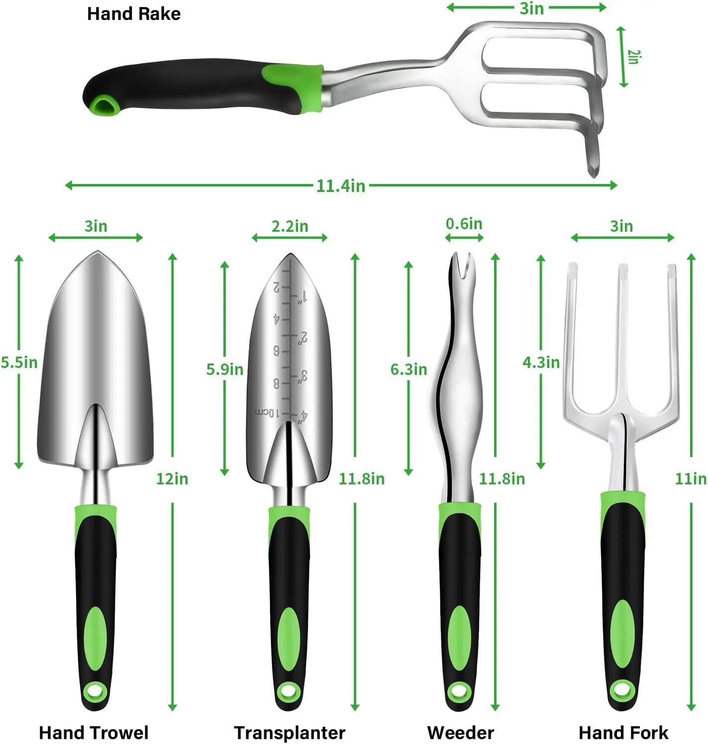 C102 5pcs Garden Tool Set With Non-slip Ergonomic Handles Lightweight Aluminum Alloy Rust-proof Durable Gardening Hand Tools