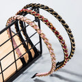 Manufacturer Fashion Simple Thin Crystal Jewelry Hairband Beaded Hair Band Hoop