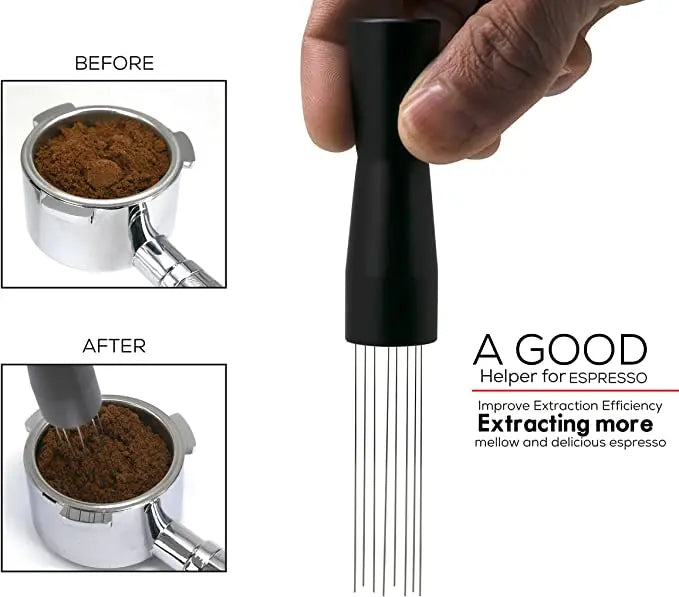 Aluminum Handle Needle Coffee Tamper 58mm 53mm 51mm Coffee Distributor Leveler Tool Needle Type Coffee Distributor