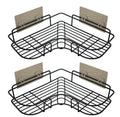 2-Pack Adhesive Iron Corner Shower Caddy Storage Organizer for Kitchen Bathroom