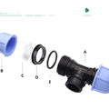 Ningbo Polypropylene Pp PN10 PN16 a 2003 90 Degree Compression Fitting Female Tee for Irrigation