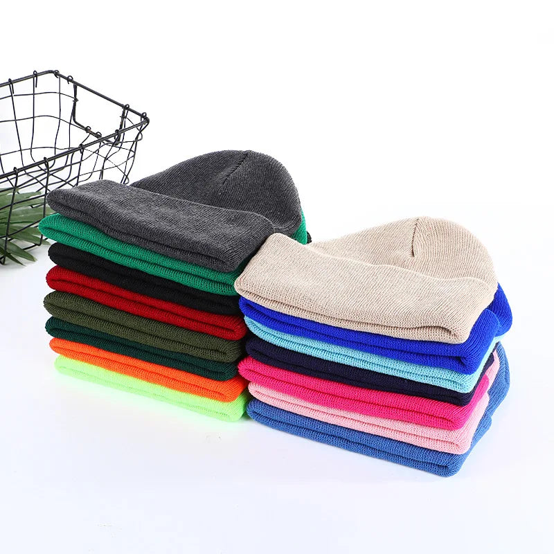 Cheap Custom logo Women Men Acrylic Knitted Hat Unisex Fashion Street Wear Skully Beanie Winter Hats