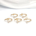 QIUHAN OEM Heart Zircon Adjustable Ring Stainless Custom Alphabet Ring Personalized Custom Initial Letter Ring