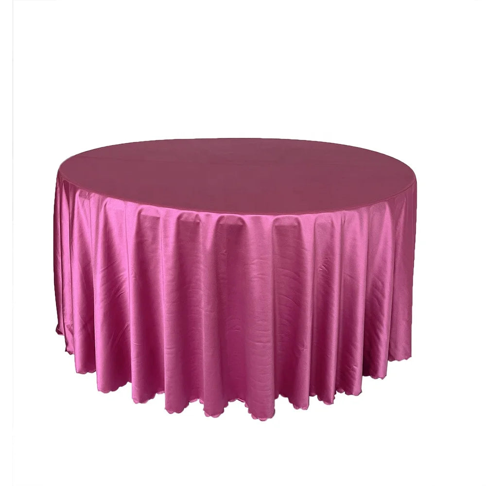 Premium Smooth Fabric Shiny Silk Tablecloth for Wedding