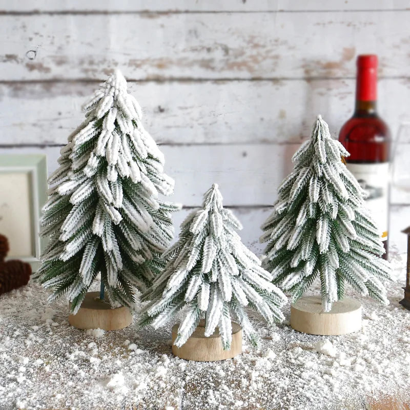A94 Wholesale Home Decoration Mini Christmas Artificial Snowflake Pine Needle Tree Christmas Ornament Artificial Christmas Tree