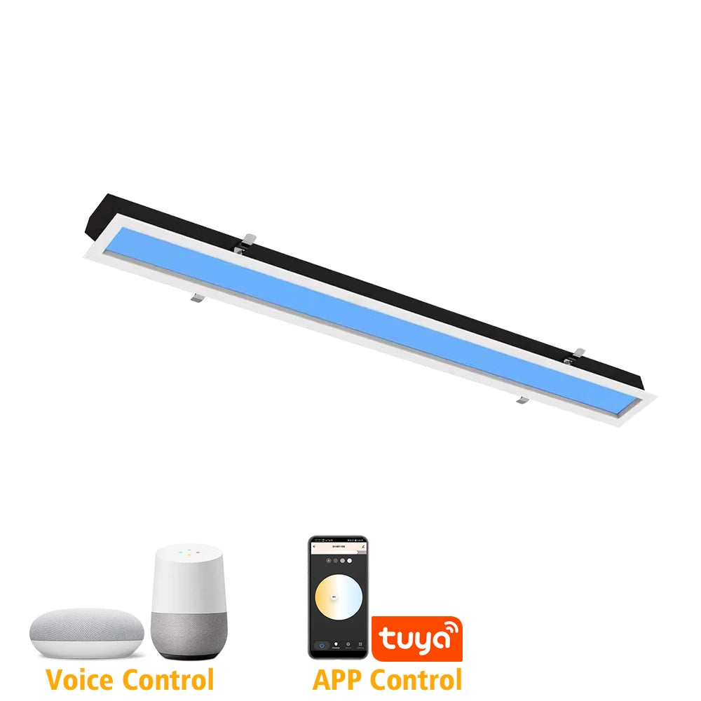 50W Tuya Smart Home LED Sky Sun Ceiling 140*1150mm Panel Artificial Virtual Skylight Natural Blue Sky Lights