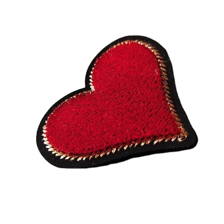 6cm Love Toothbrush Embroidery Red Heart 3D Plush Embroidery Garment Accessories Decorative Patchs