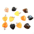 Huiying New 2025 semi-precious stone heart shape Pendant Healing Crystal Jewelry for wholesale Jewelry