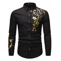 Solid Color Polyester Shirts Leisure Printed Men's Shirt Export