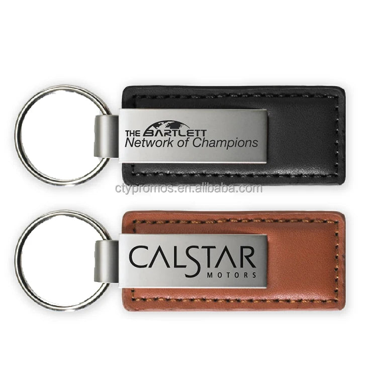 Promotional Gift Custom Embossed Logo Laser Engraving Car Keychain Keyring Pu Leather Keychain Metal Leather Keychain