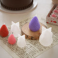 3D Decoration Silicone Mould Resin Candle Craft Gift DIY Four-Cavity Strawberry Silicone Mold for Aromatherapy Candle