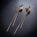 Wholesale Bulk Fashion Stainless Steel Butterfly Stud Chain Tassel Long Dangle Drop Earring Korean Style Women