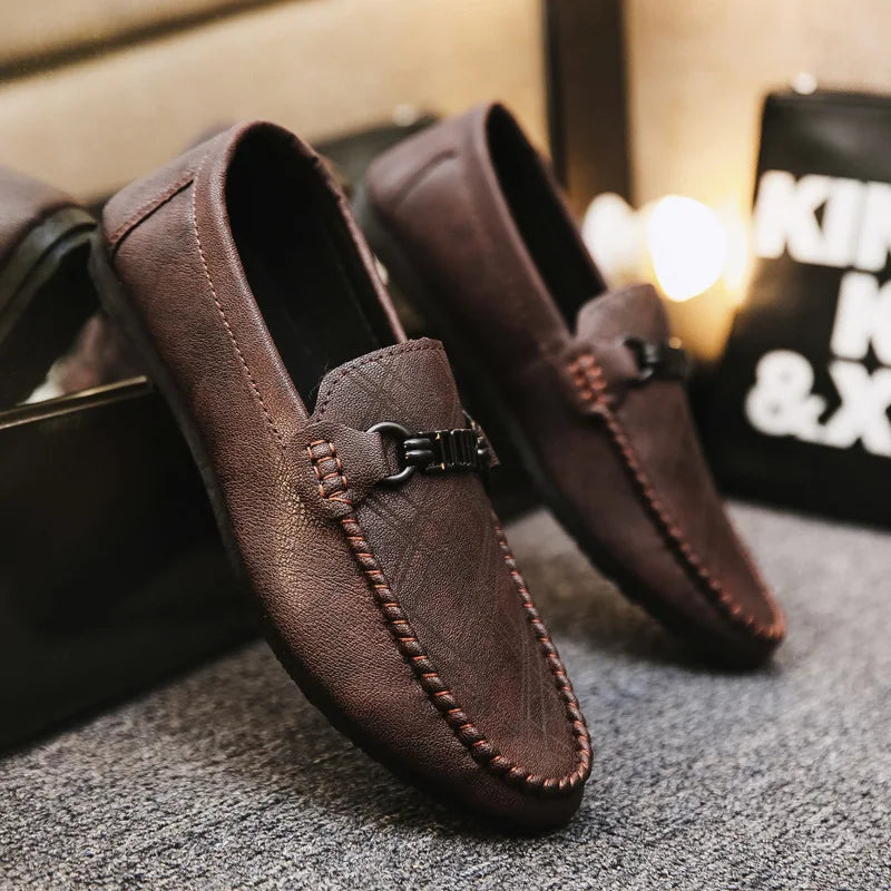 Spring and Summer Hot-Selling Style PU Leather Shoes Men's Casual Shoes Trendy Leather Shoes