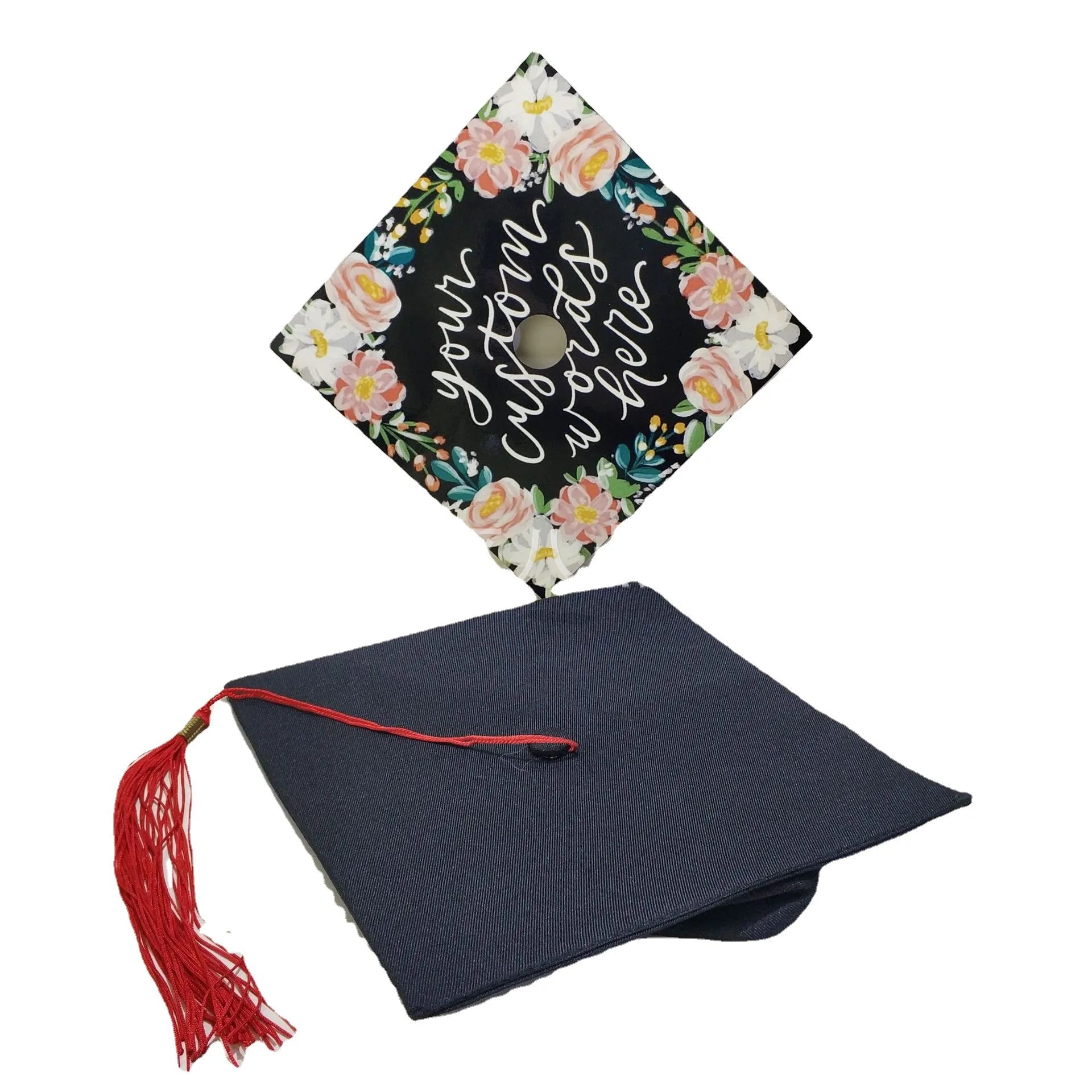 Sublimation Blank MDF Grad Hat Topper Photo Framesw With Adhesive Sticker for Graduation