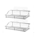 2 Pack Foldable Metal Wall Mounted Bathroom Corner Shelves for Storage