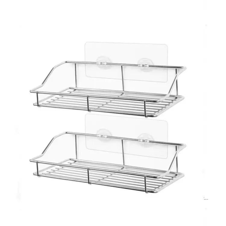 2 Pack Foldable Metal Wall Mounted Bathroom Corner Shelves for Storage