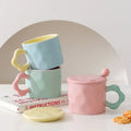 M Contrast Colored Ceramic Mug High Aesthetic Value As a for Best Friend Couple Water Cup Birthday Gift With Hand