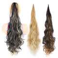 Large Wave Around Braid Synthetic Ponytail Extensions Natural and Seamless Hair Extension with Stick Hair
