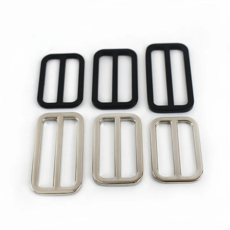 MeeTee BF397 25-50mm Tri Glide Button Clothes Hardware Accessory Bag Webbing Strap Adjuster Buckle Belt Clasp Hook Slider Buckle
