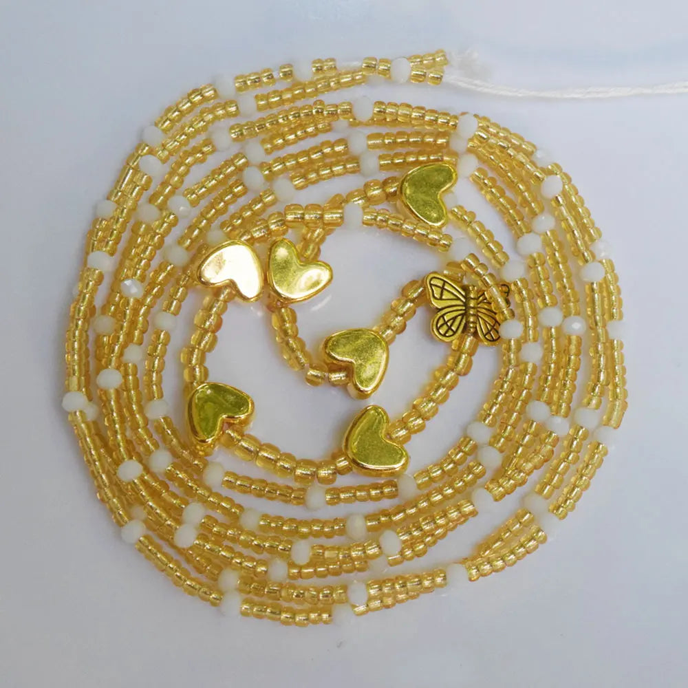 Traditional African Adjustable Bulk Tie on butterfly Crystal Waist Beads Cotton String Belly Chain Body Jewelry Bulk Wholesale